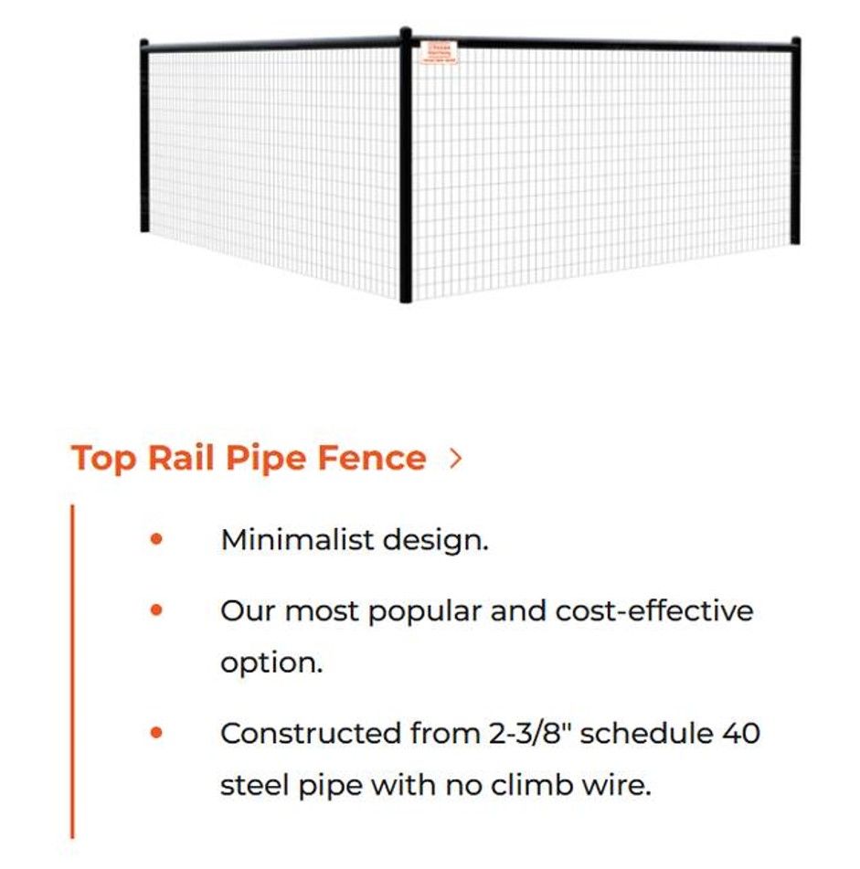 metal fence - Top Rail Pipe Fence style