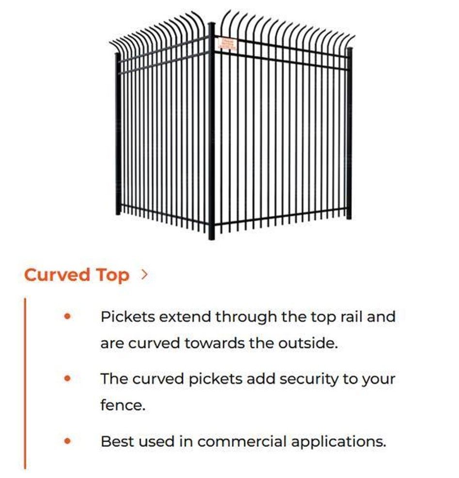 metal fence - Curved top style