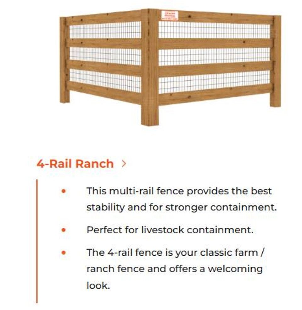 wire fence - 4-Rail Ranch style