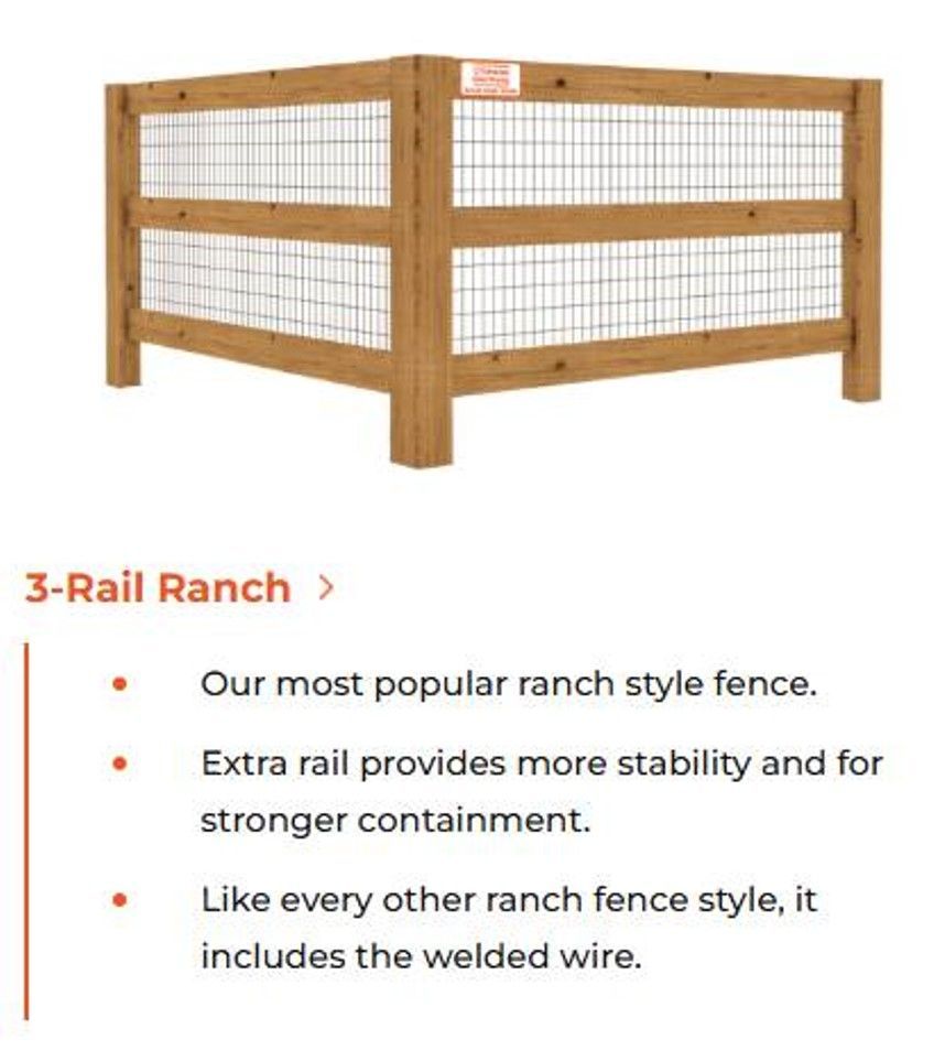 wire fence - 3-Rail Ranch style