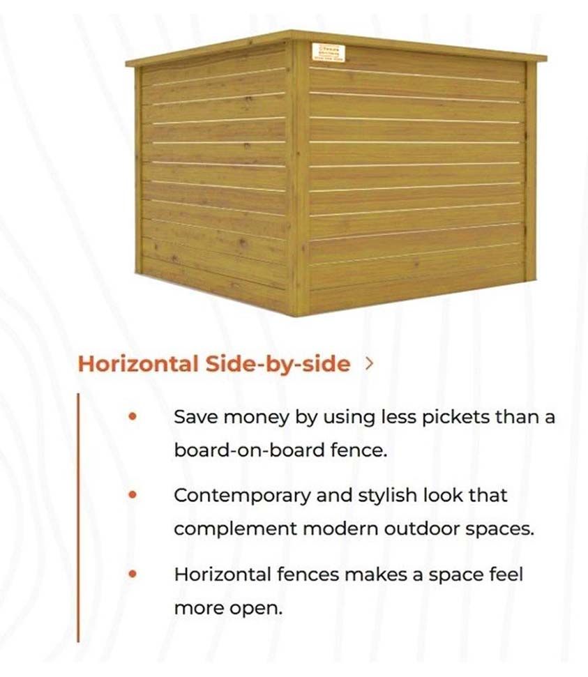 privacy fence - Horizontal Side-by-side style